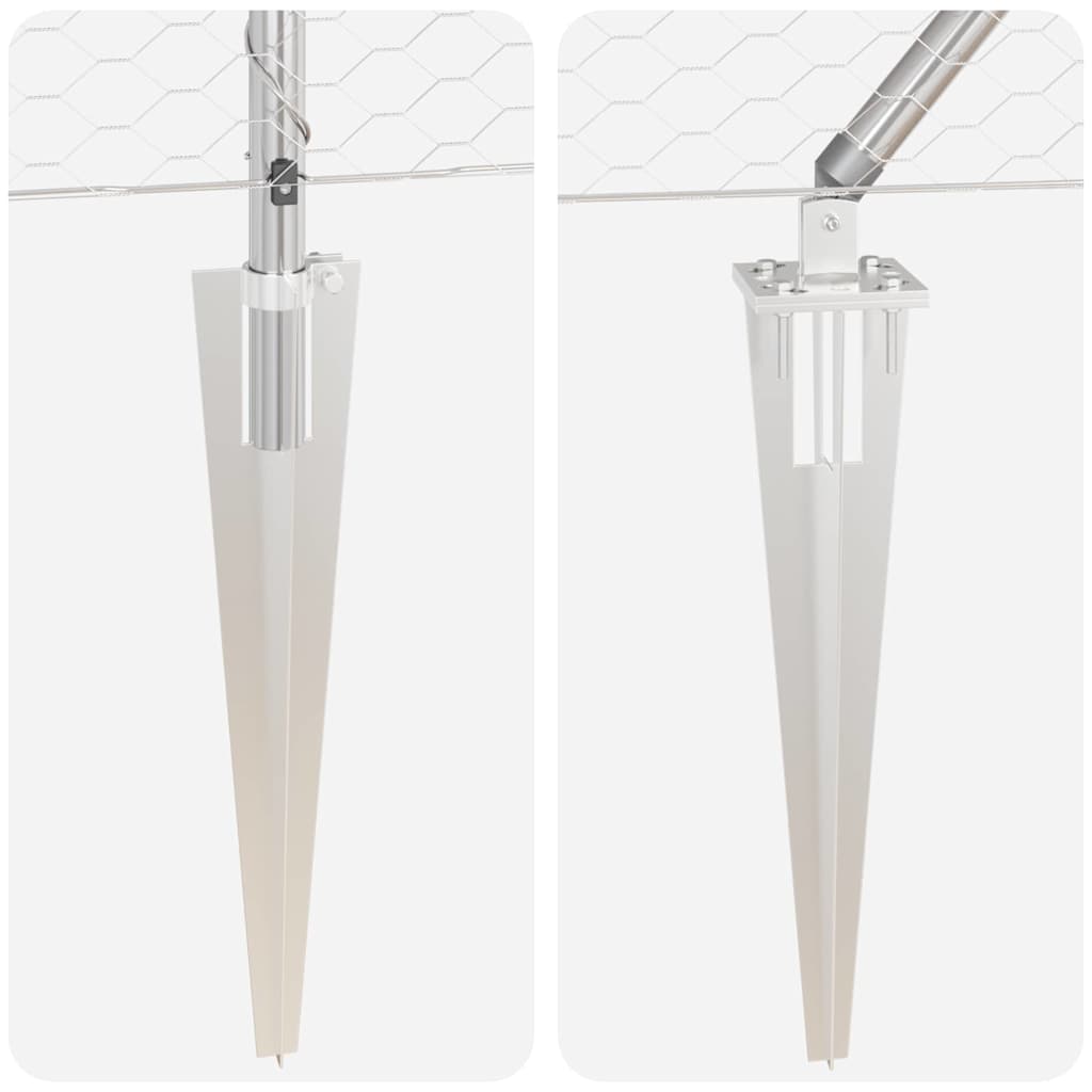 Cerca com Postes Prateado 0.6 x 10 m Aço revestido de PVC