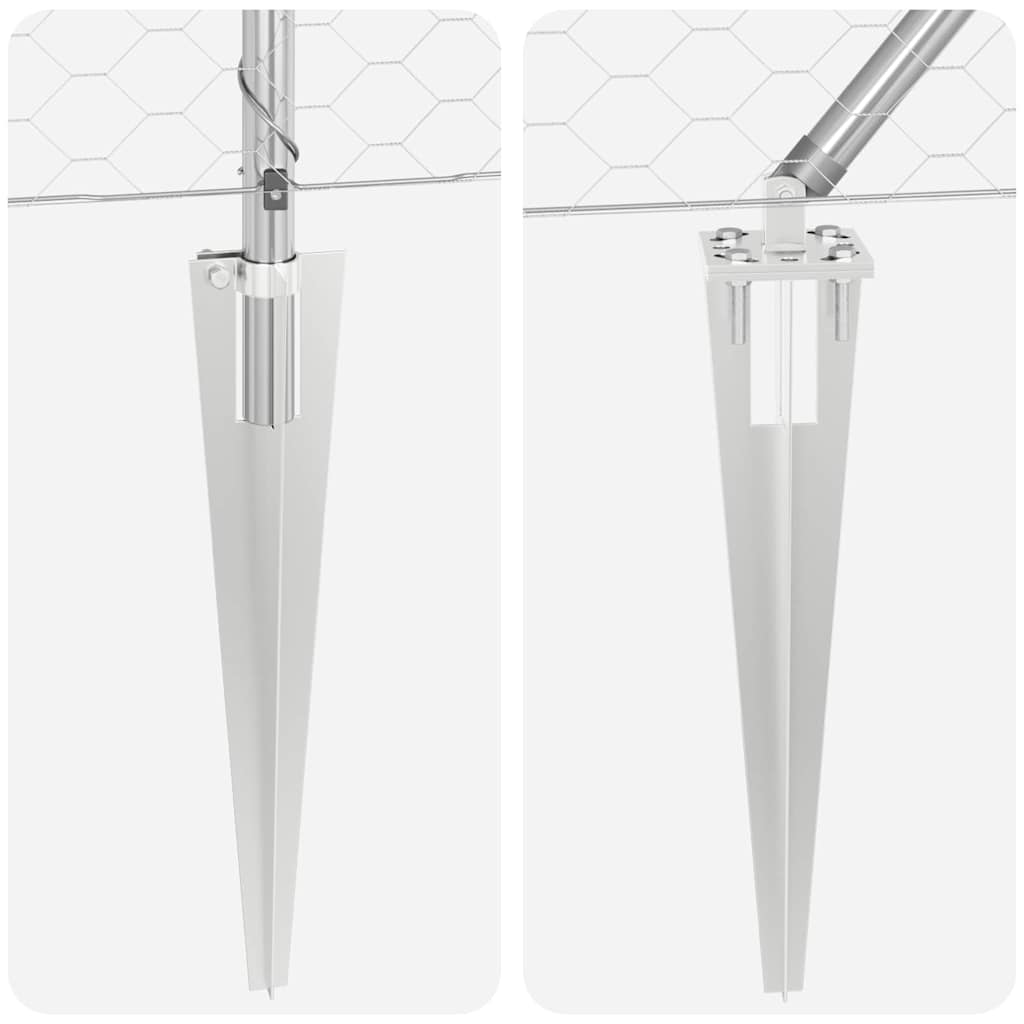 Cerca com Postes Prateado 0.6 x 10 m Aço revestido de PVC