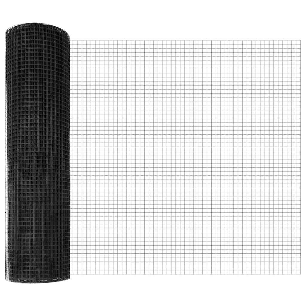 Cerca com Postes Cinzeto 0.4 x 10 m Aço