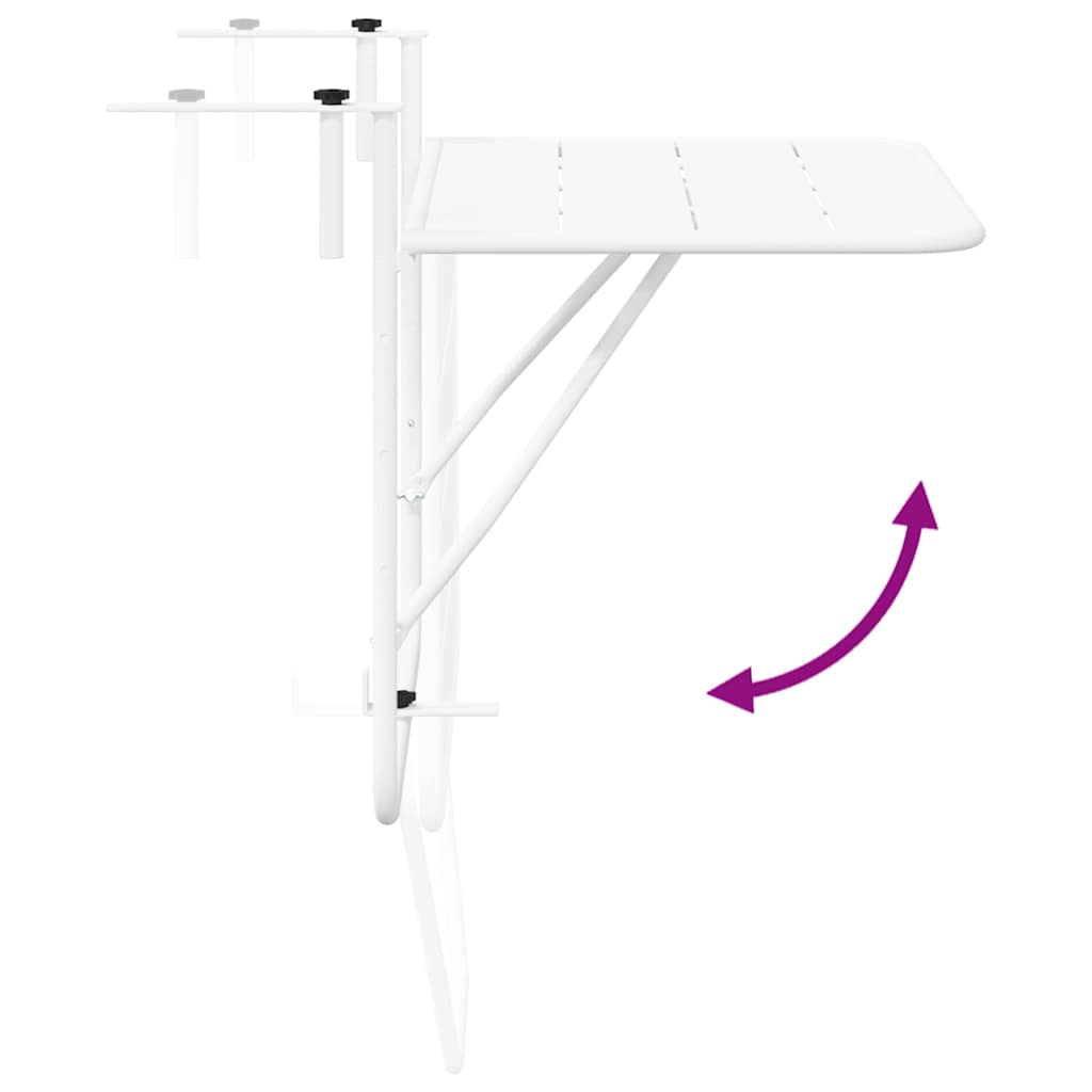 Mesa Suspensa para Varanda Branco 60 x 39 x 65 cm Aço