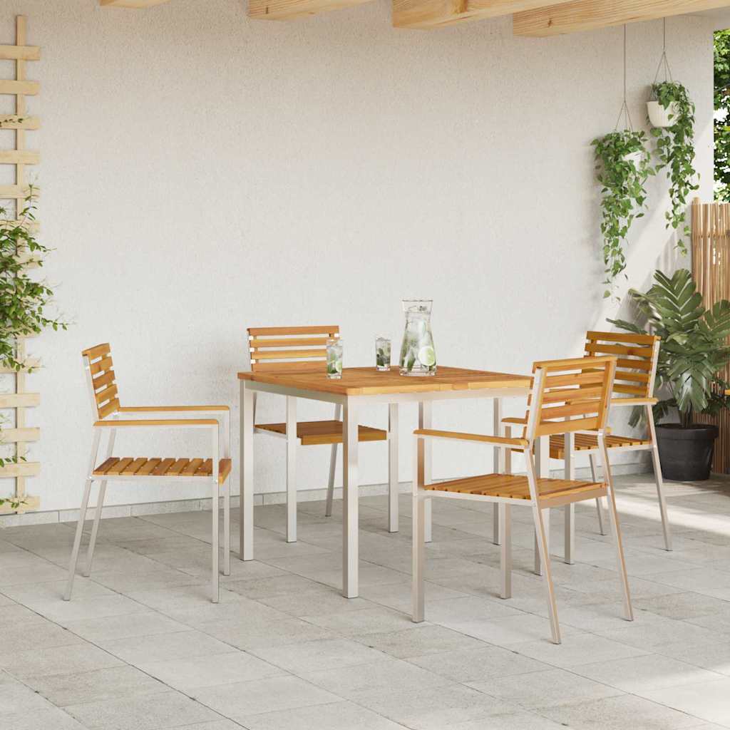MesadeJantarExterna Castanho 200x90x75cm Madeira de Teca Sólida