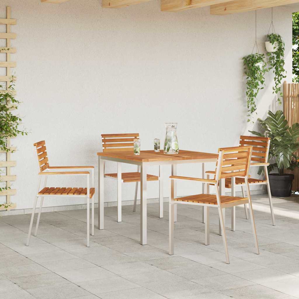 MesadeJantarExterna Castanho 200x90x75cm Madeira de Teca Sólida
