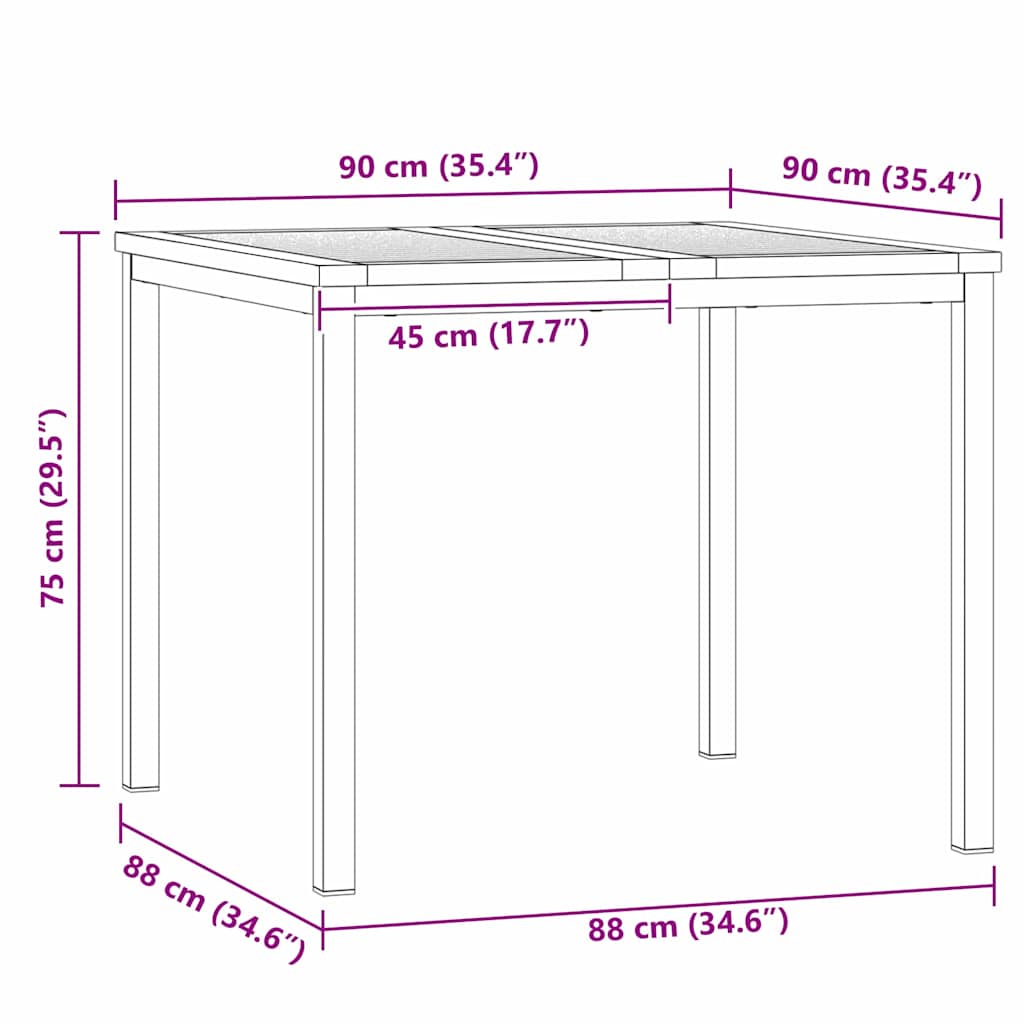 MesadeJantarExterna Castanho 200x90x75cm Madeira de Teca Sólida