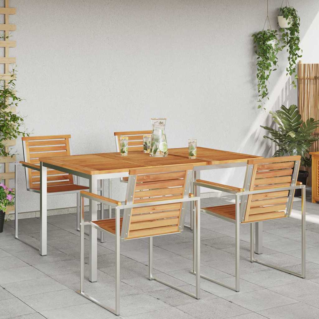 MesadeJantarExterna Castanho 200x90x75cm Madeira de Teca Sólida