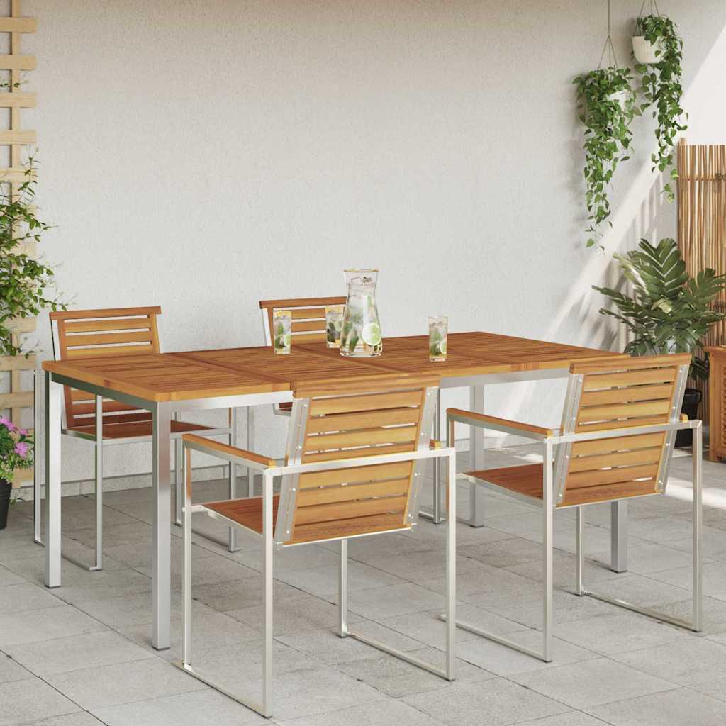 MesadeJantarExterna Castanho 200x90x75cm Madeira de Teca Sólida