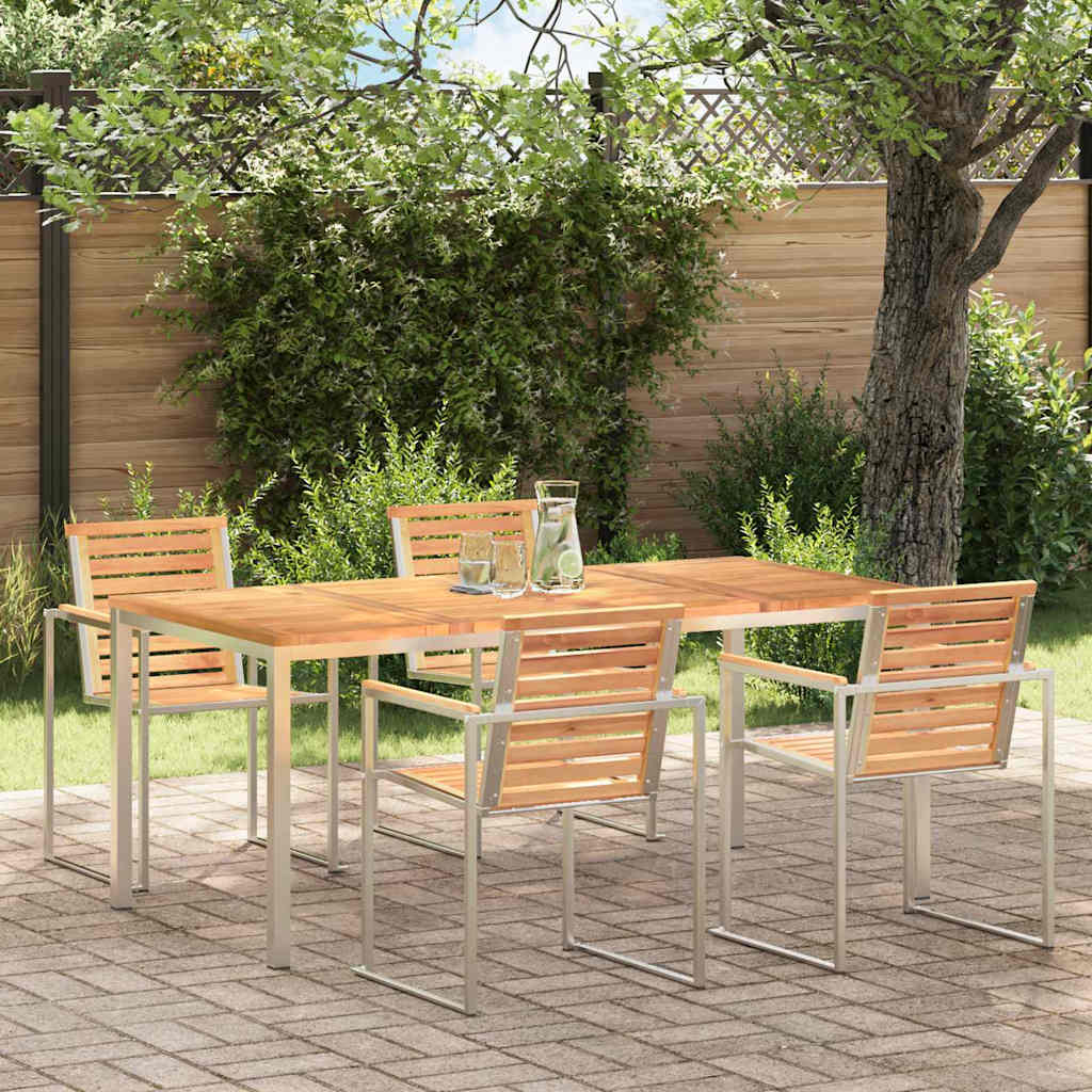MesadeJantarExterna Castanho 200x90x75cm Madeira de Teca Sólida
