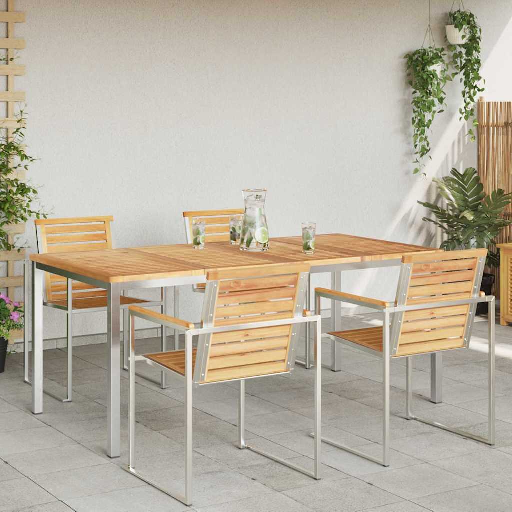 MesadeJantarExterna Castanho 200x90x75cm Madeira de Teca Sólida