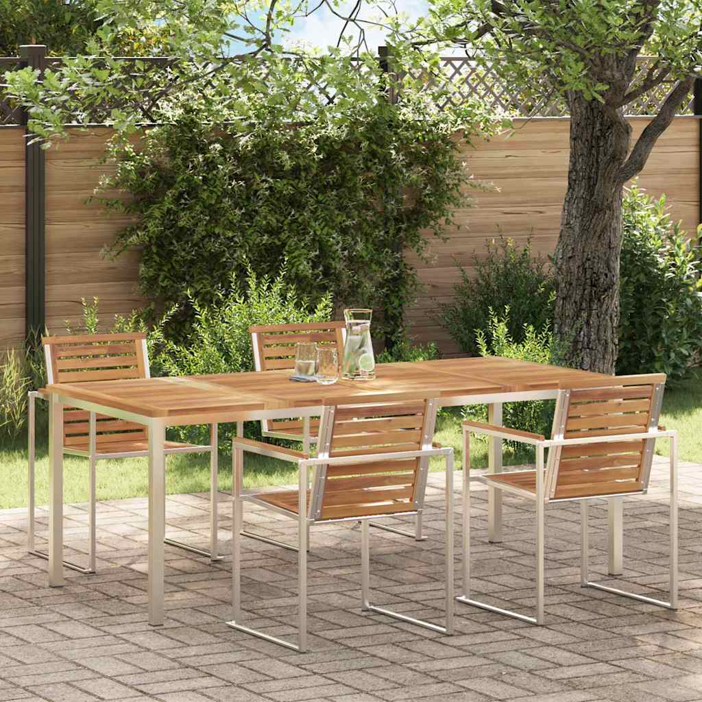 MesadeJantarExterna Castanho 200x90x75cm Madeira de Teca Sólida