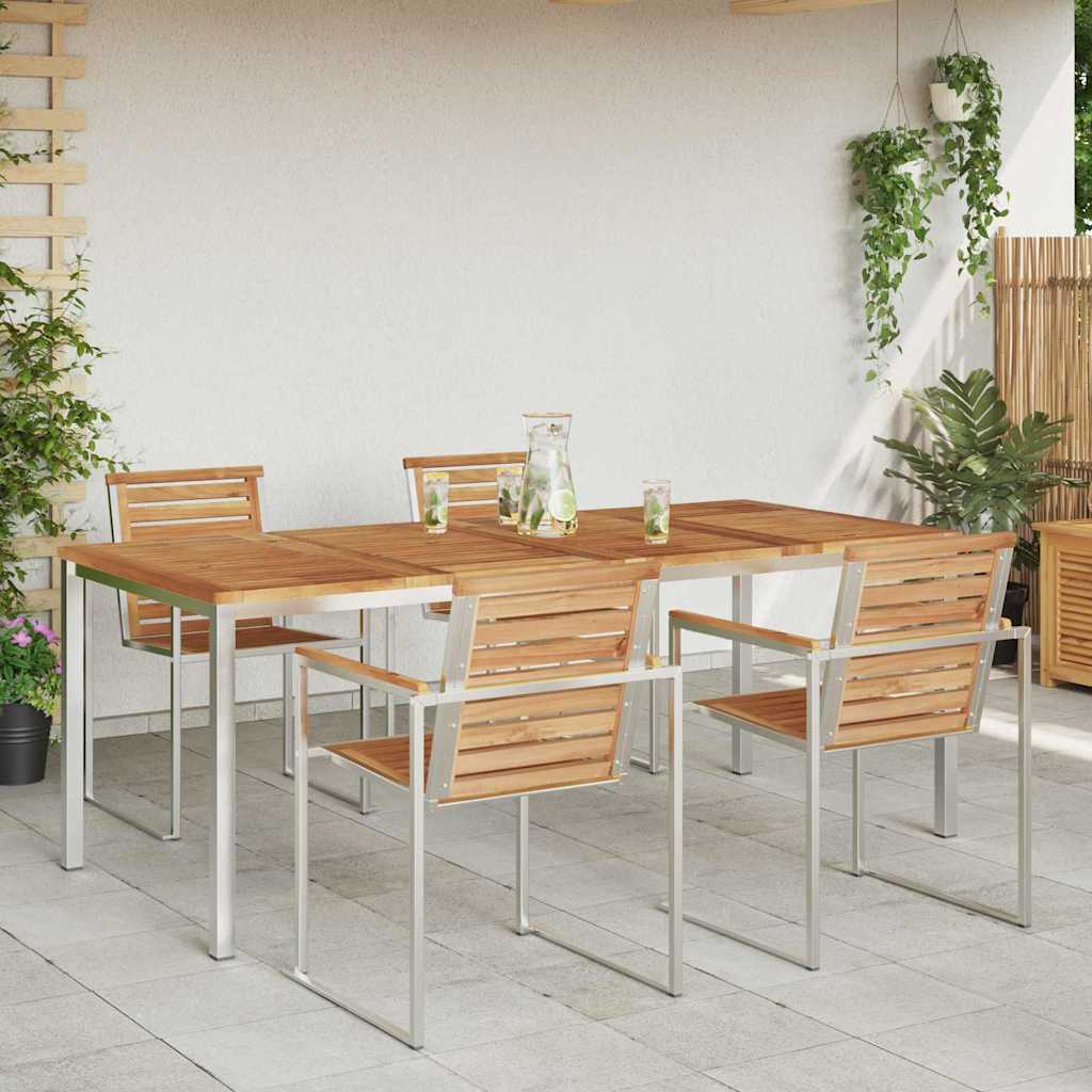 MesadeJantarExterna Castanho 200x90x75cm Madeira de Teca Sólida