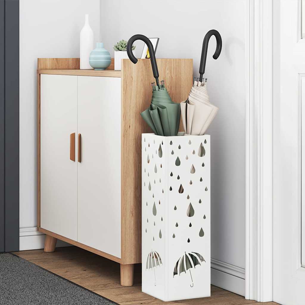 Suporte de Guarda-Sol Branco 15.5 x 15.5 x 49 cm Metal