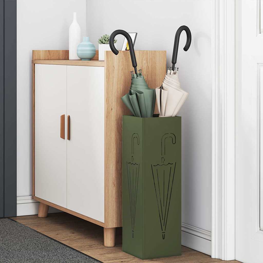 Suporte de Guarda-Sol Verde-azeitona 15.5 x 15.5 x 49 cm Metal