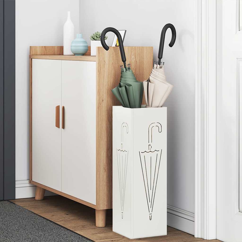 Suporte de Guarda-Sol Branco 15.5 x 15.5 x 49 cm Metal