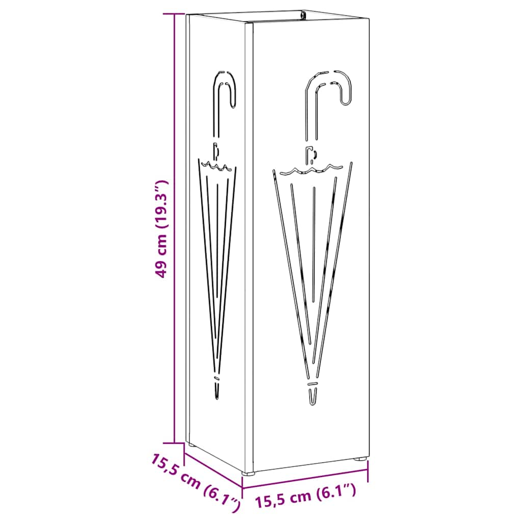 Suporte de Guarda-Sol Branco 15.5 x 15.5 x 49 cm Metal