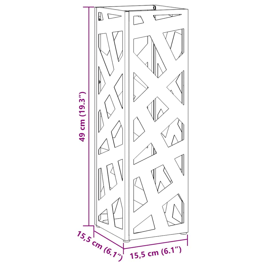 Suporte de Guarda-Sol Preto 15.5 x 15.5 x 49 cm Metal