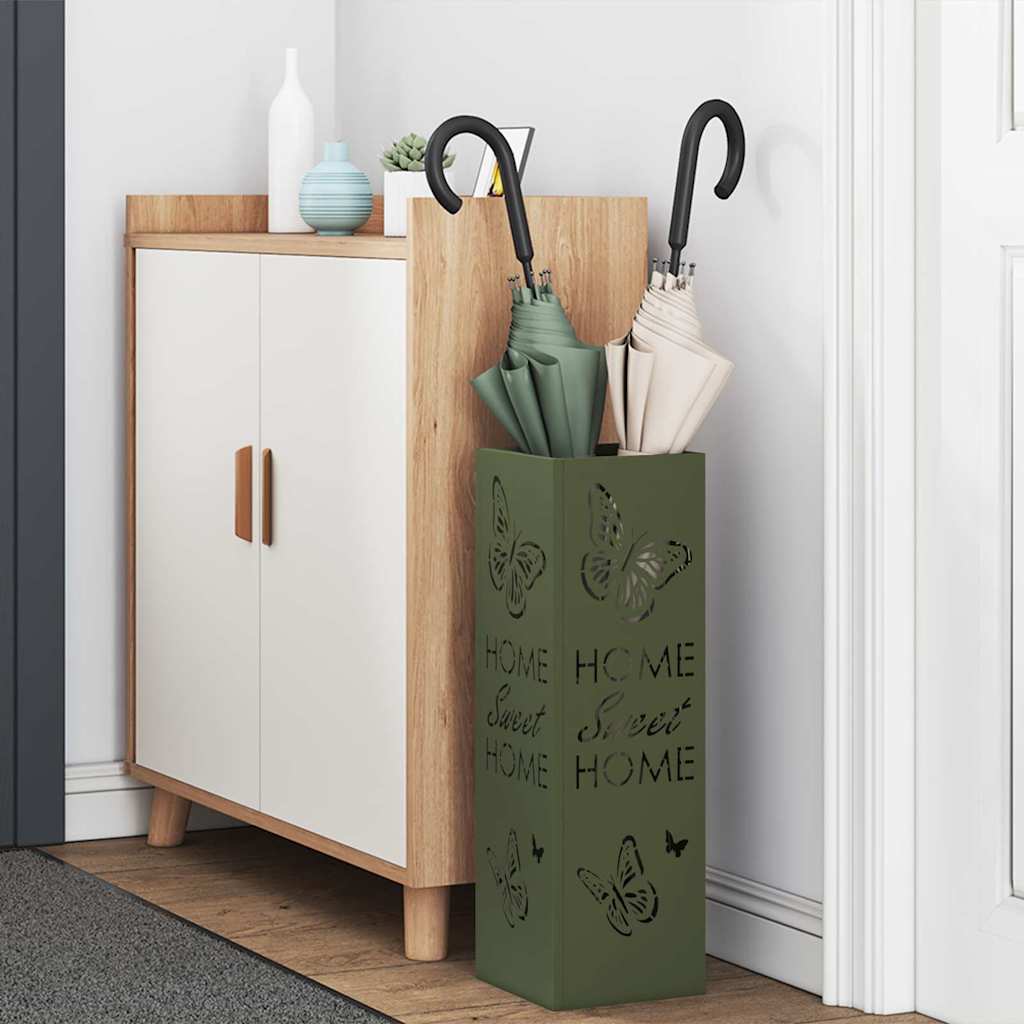 Suporte de Guarda-Sol Verde-azeitona 15.5 x 15.5 x 49 cm Metal