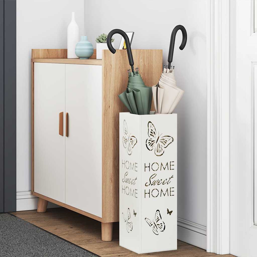 Suporte de Guarda-Sol Branco 15.5 x 15.5 x 49 cm Metal