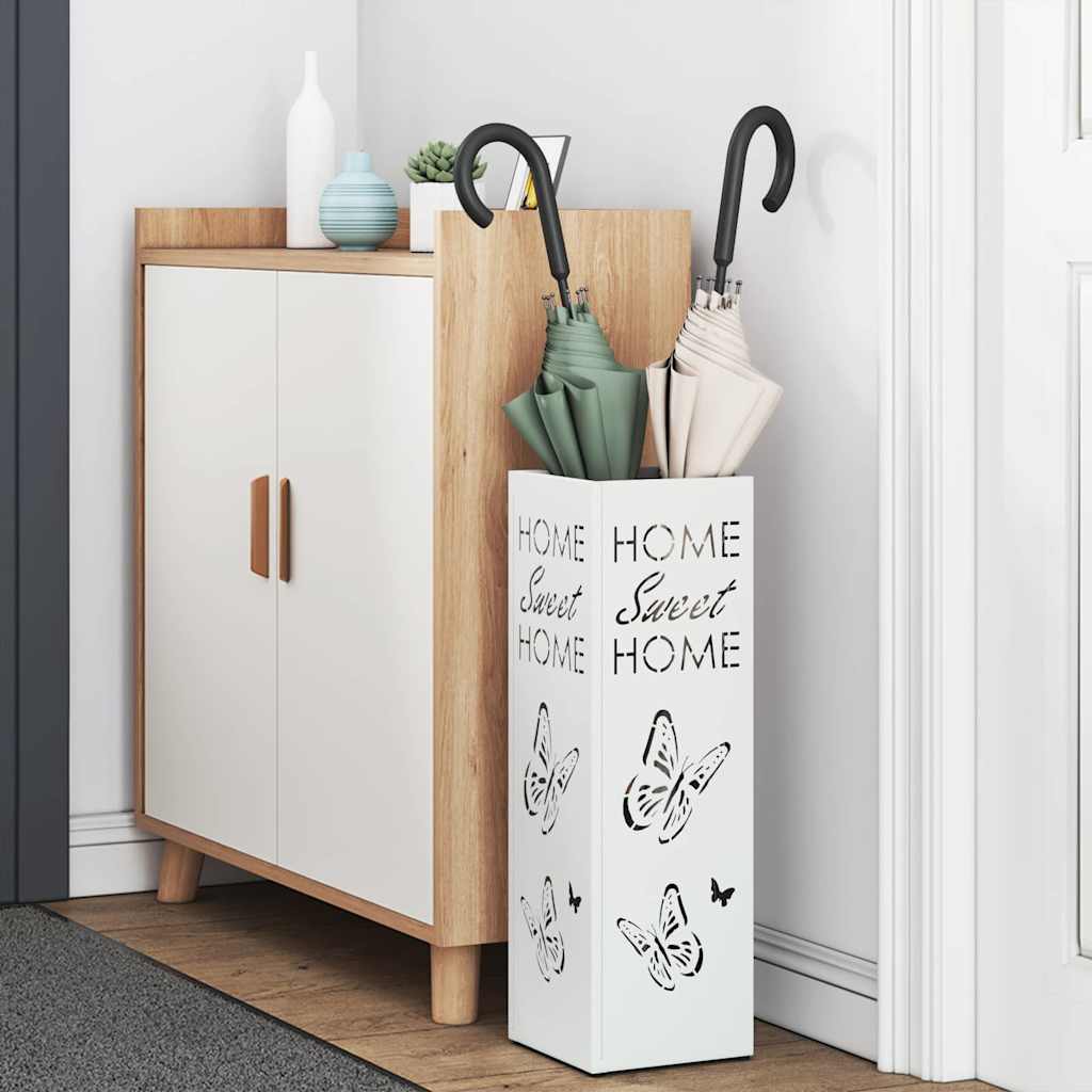 Suporte de Guarda-Sol Branco 15.5 x 15.5 x 49 cm Metal