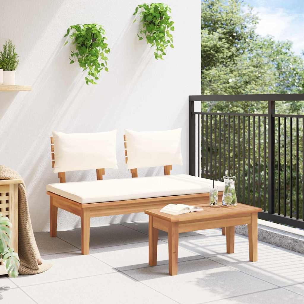 Banco de jardim 2 pcs Castanho Madeira de teca maciça