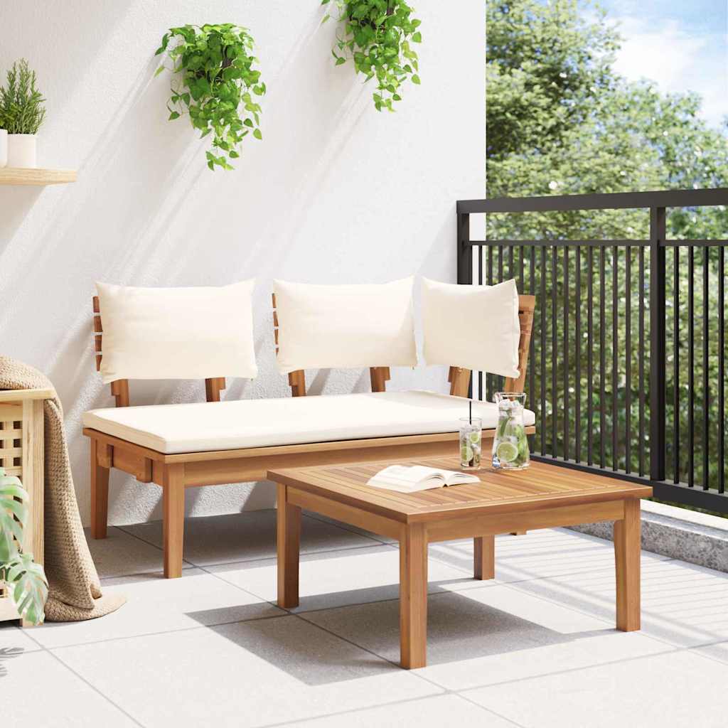 Banco de jardim 2 pcs Castanho Madeira de teca maciça