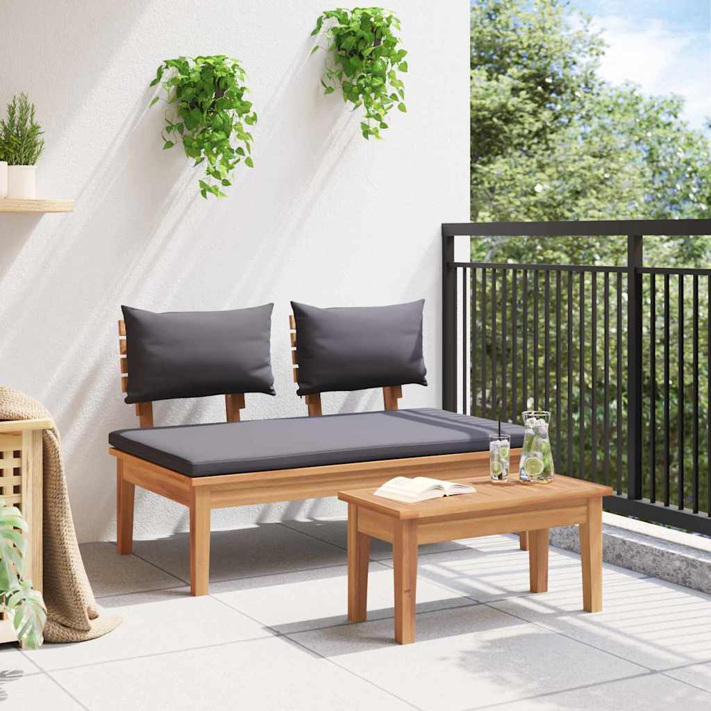Banco de jardim 2 pcs Castanho Madeira de teca maciça