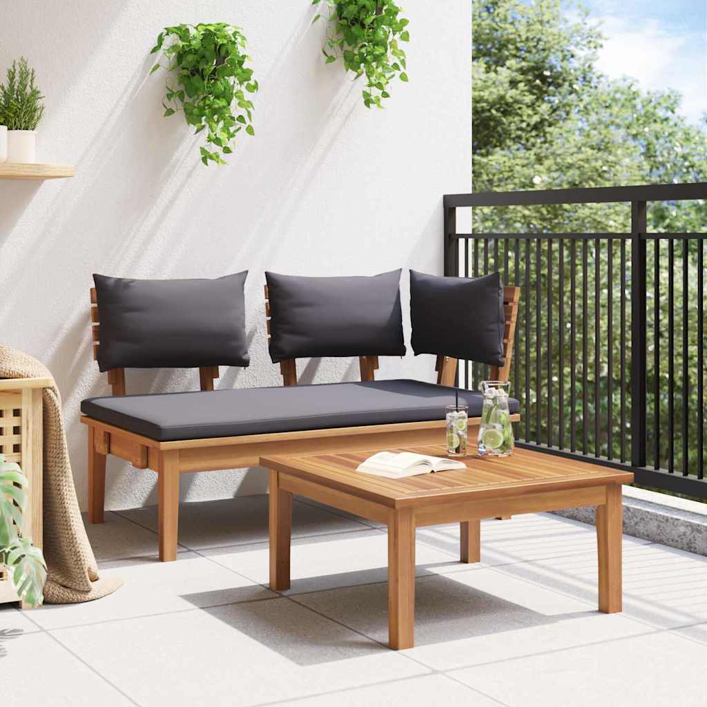 Banco de jardim 2 pcs Castanho Madeira de teca maciça