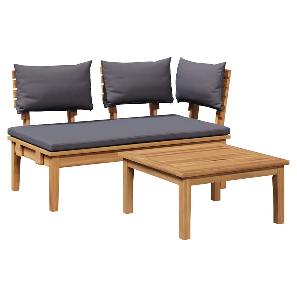 Banco de jardim 2 pcs Castanho Madeira de teca maciça