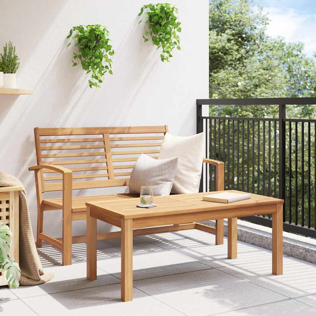 Conjunto de Sofá de Jardim Natural Madeira de teca maciça