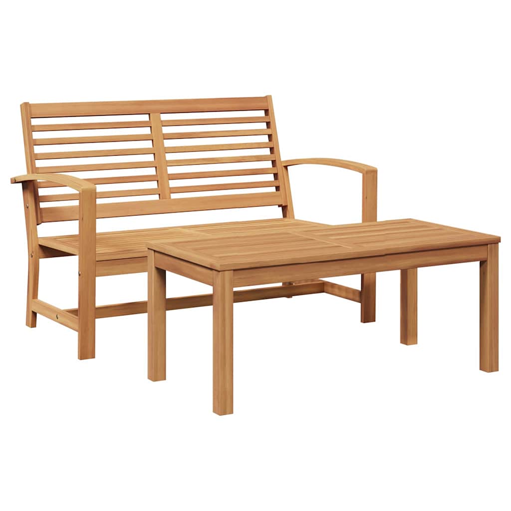 Conjunto de Sofá de Jardim Natural Madeira de teca maciça