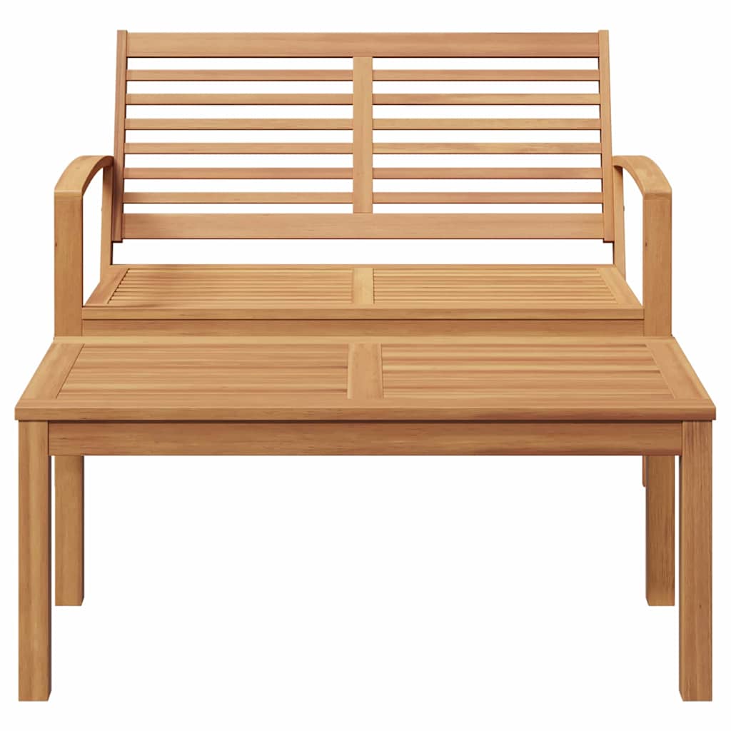 Conjunto de Sofá de Jardim Natural Madeira de teca maciça