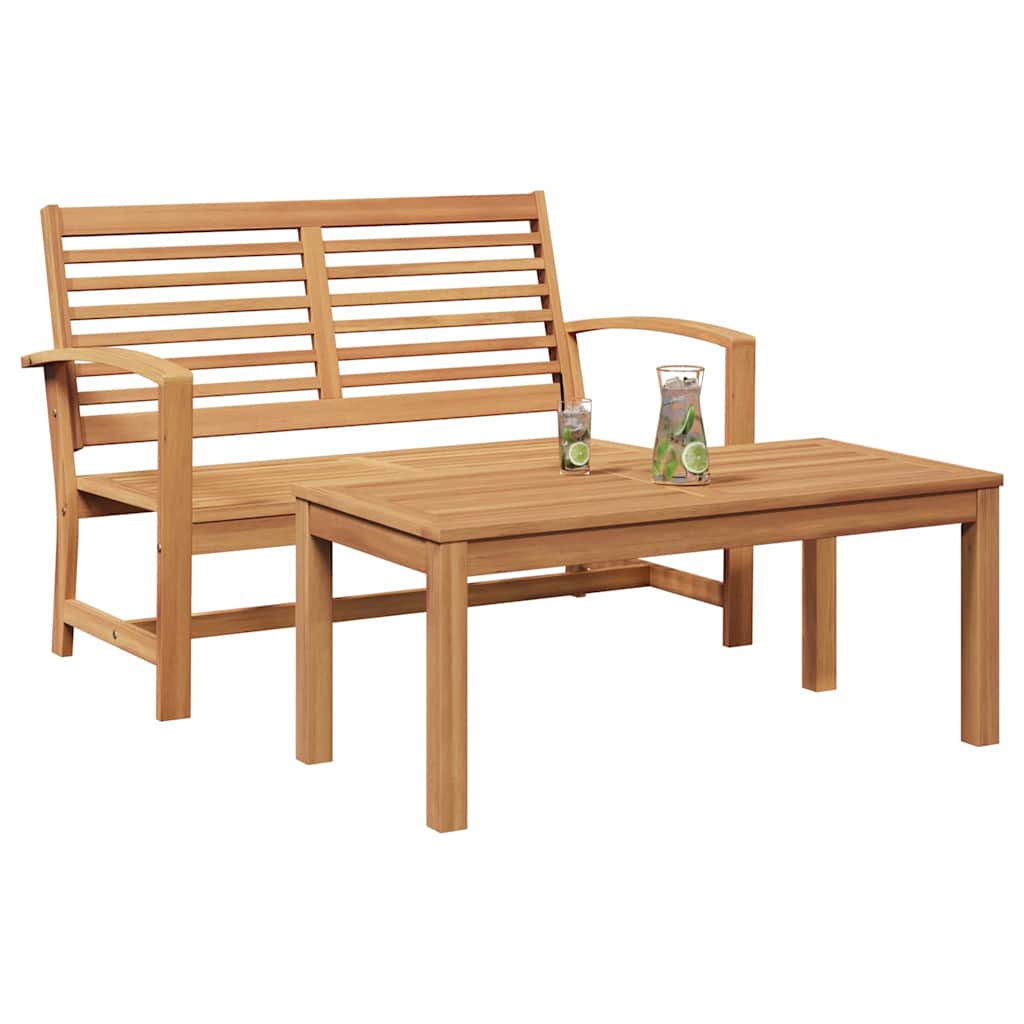Conjunto de Sofá de Jardim Natural Madeira de teca maciça