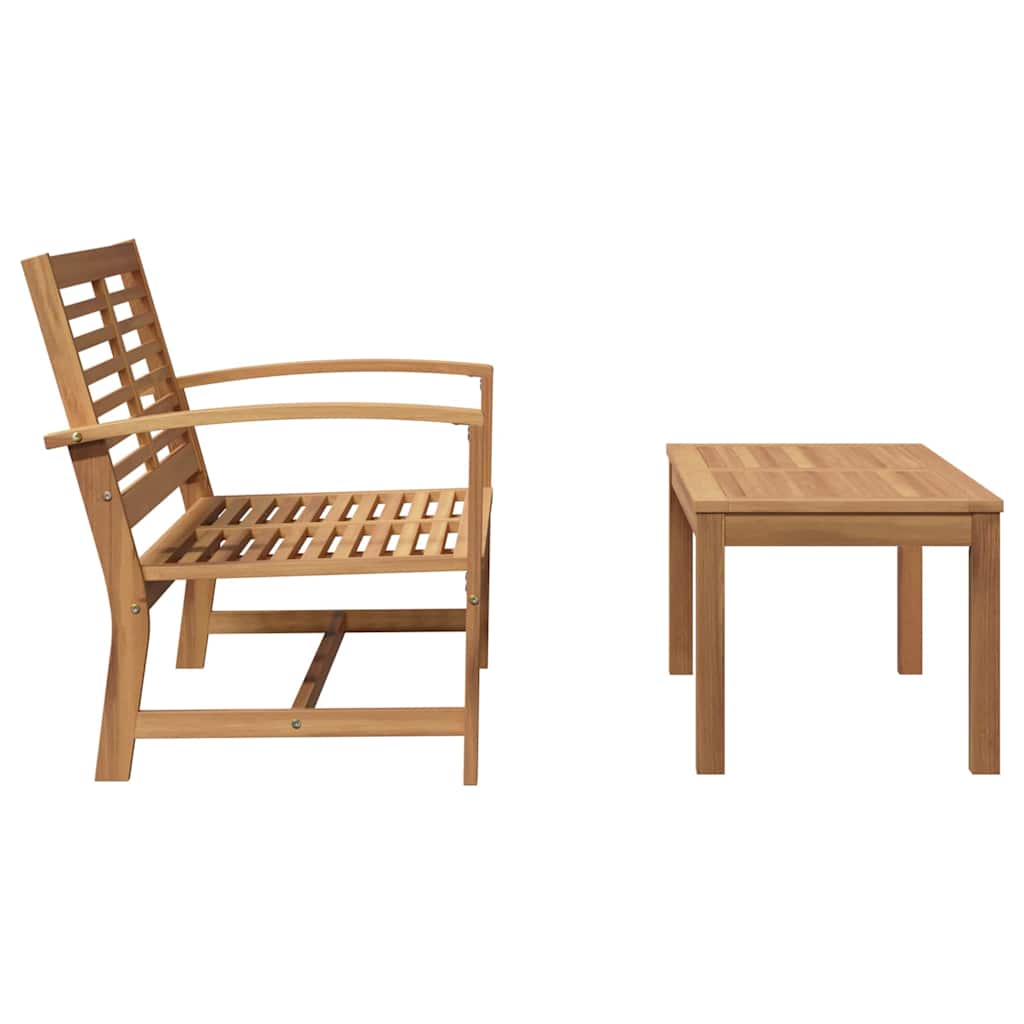 Conjunto de Sofá de Jardim Natural Madeira de teca maciça