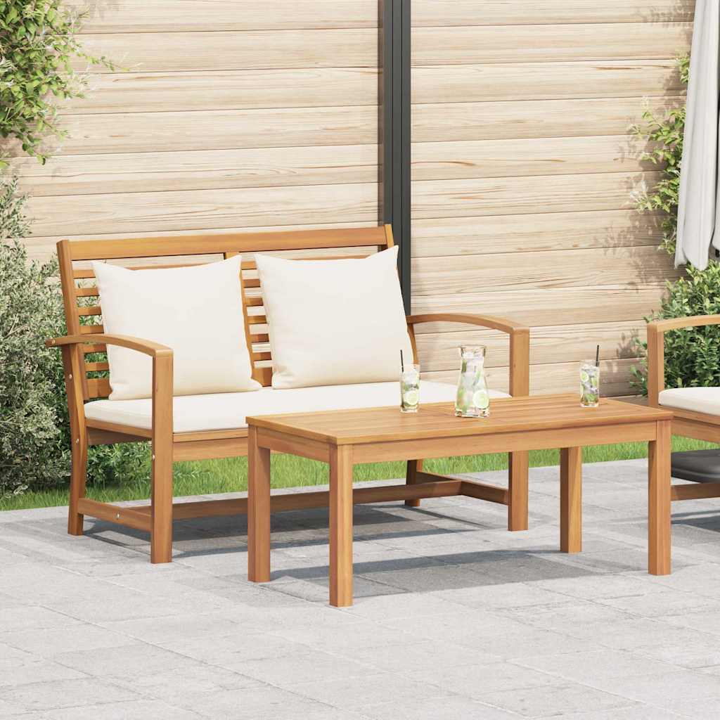 Conjunto de Sofá de Jardim Natural Madeira de teca maciça