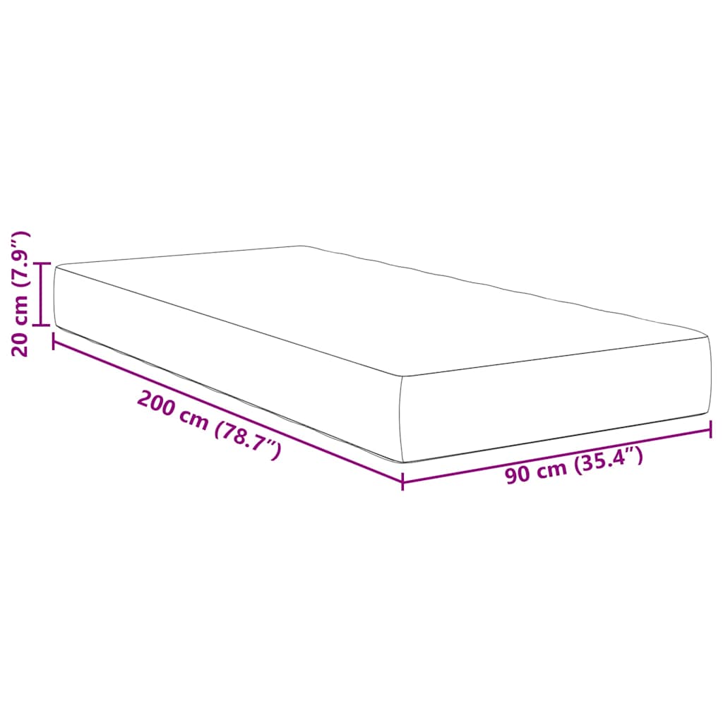 Colchão de Cama com colchão Verde 90 x 200 cm tecido
