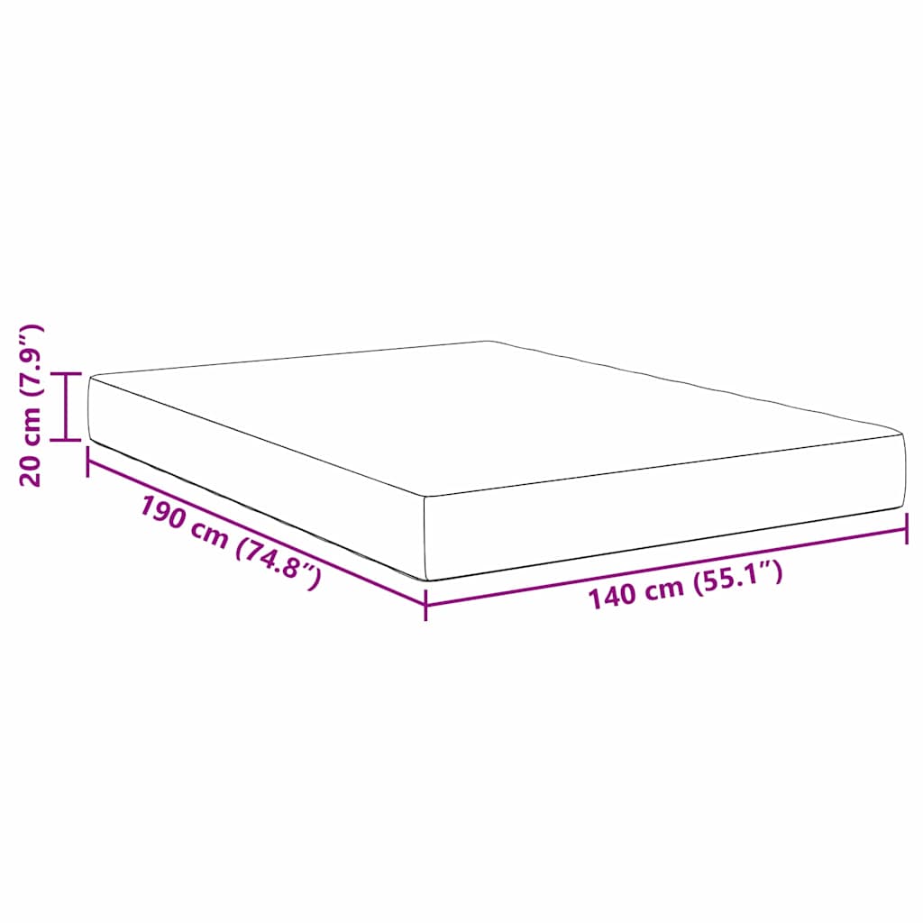 Colchão de Cama com colchão Azul 140 x 190 cm tecido