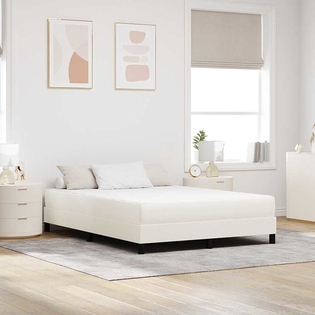 Colchão de Cama com colchão Creme 140 x 200 cm tecido