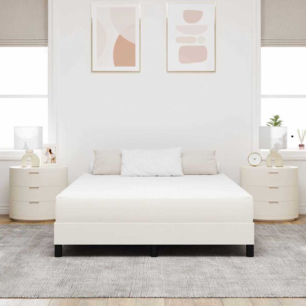 Colchão de Cama com colchão Creme 140 x 200 cm tecido