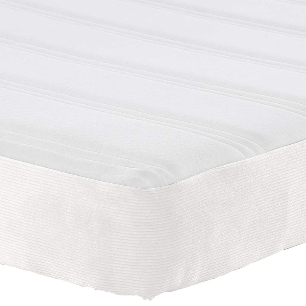Colchão de Cama com colchão Creme 160 x 200 cm tecido