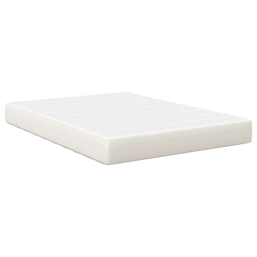 Colchão de Cama com colchão Creme 160 x 200 cm tecido