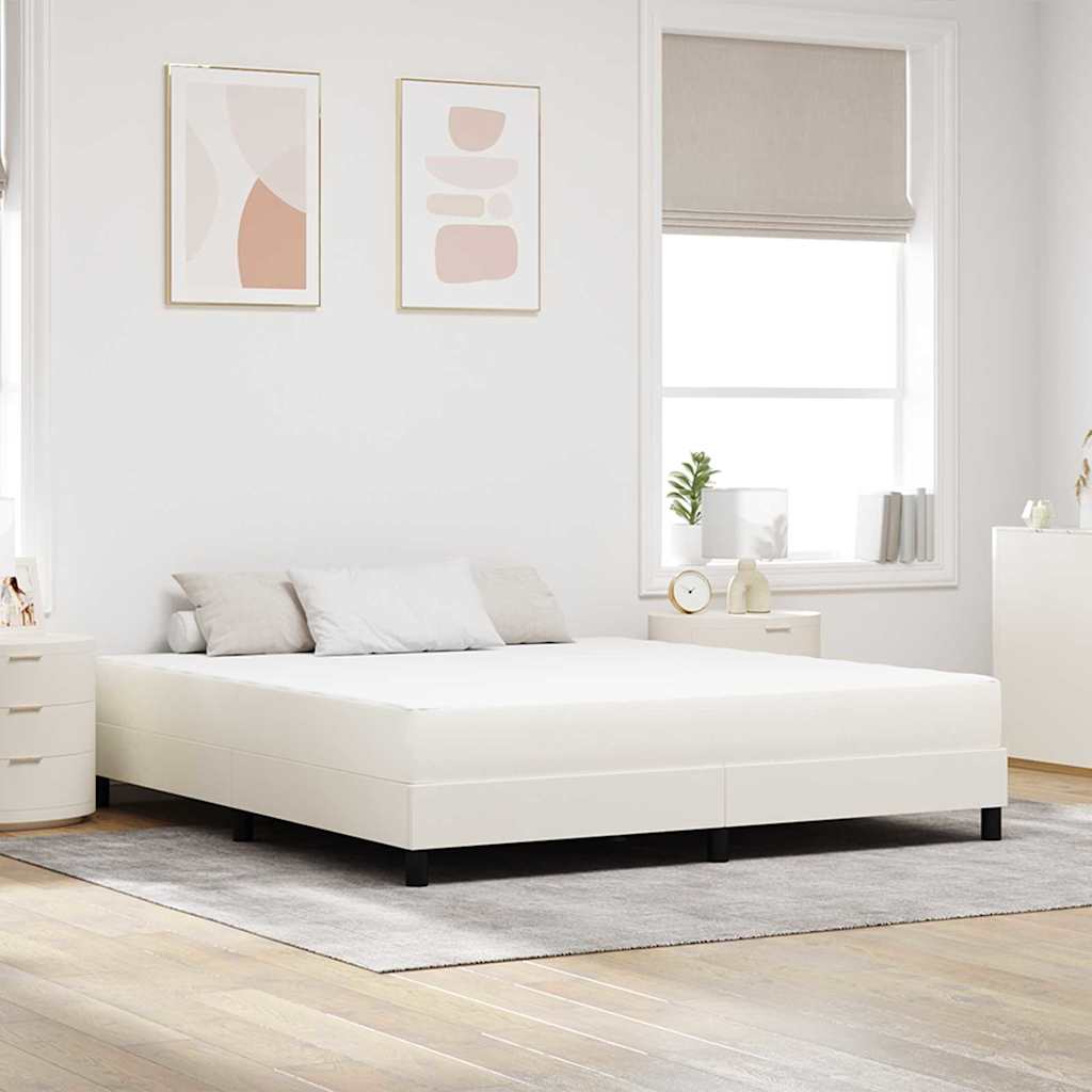 Colchão de Cama com colchão Creme 180 x 200 cm tecido