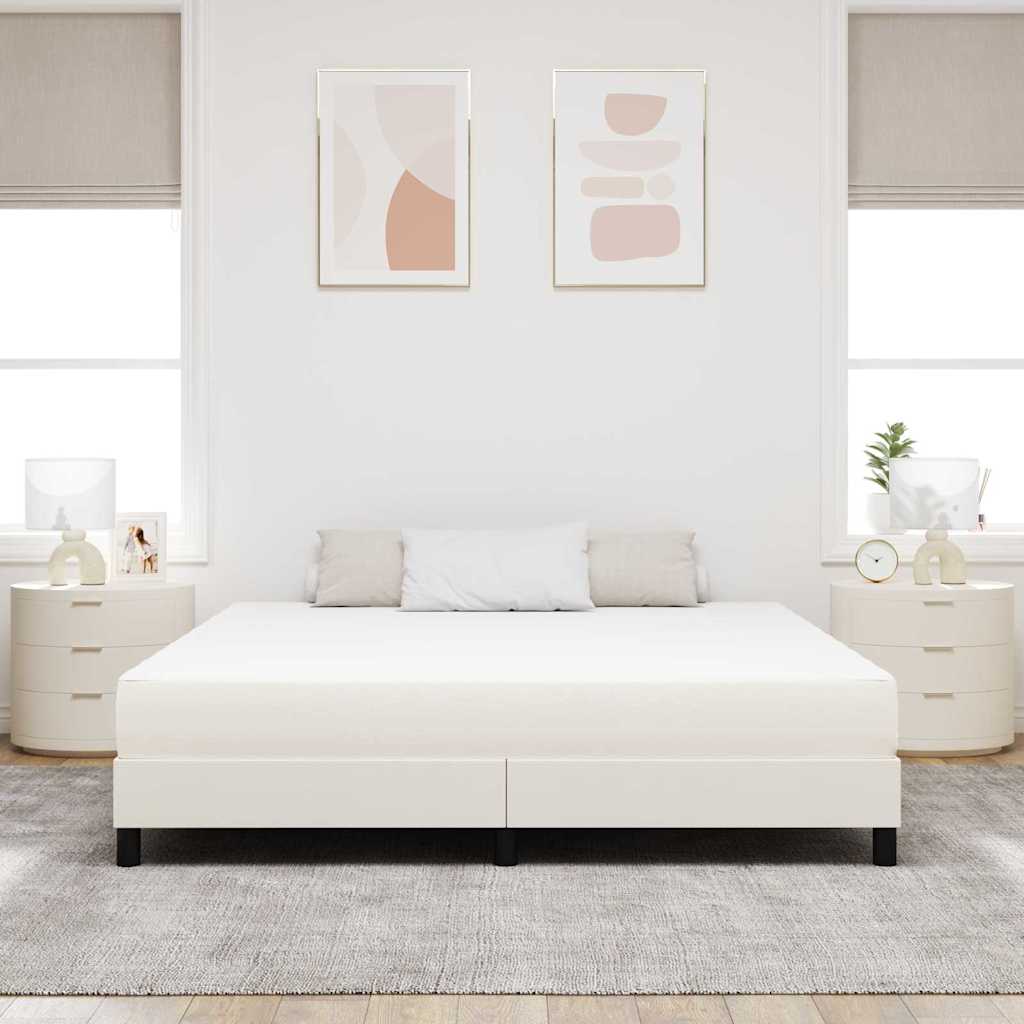 Colchão de Cama com colchão Creme 180 x 200 cm tecido