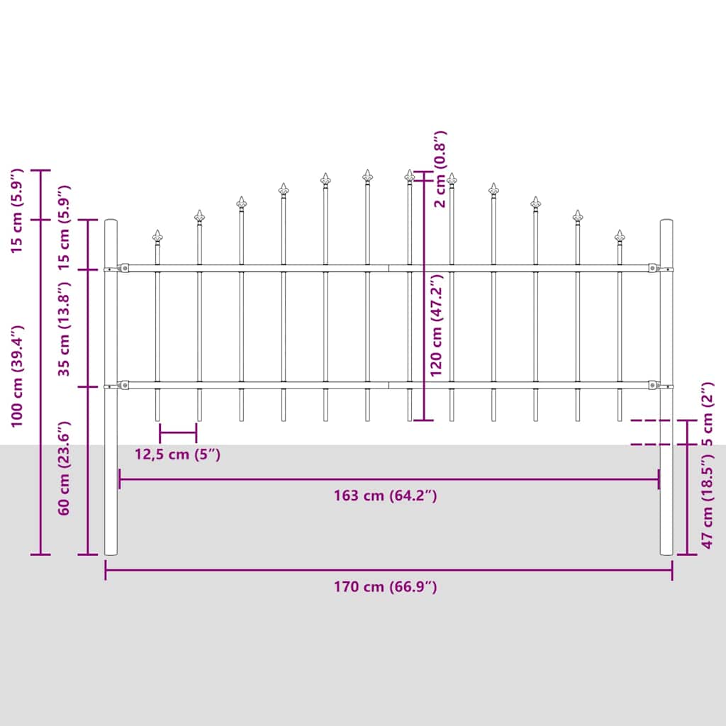 Cerca para Jardim Branco 170 x 75 cm