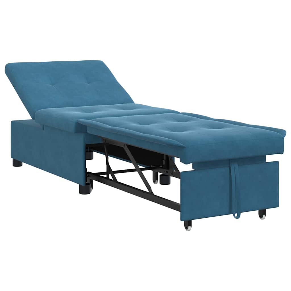 Sofá-Cama Azul 67 x 194 x 38 cm Veludo