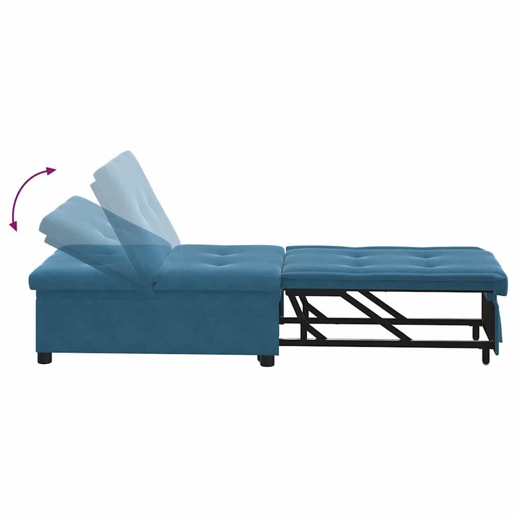 Sofá-Cama Azul 67 x 194 x 38 cm Veludo