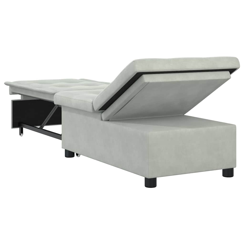 Sofá-Cama Cinzento-claro 67 x 194 x 38 cm Veludo