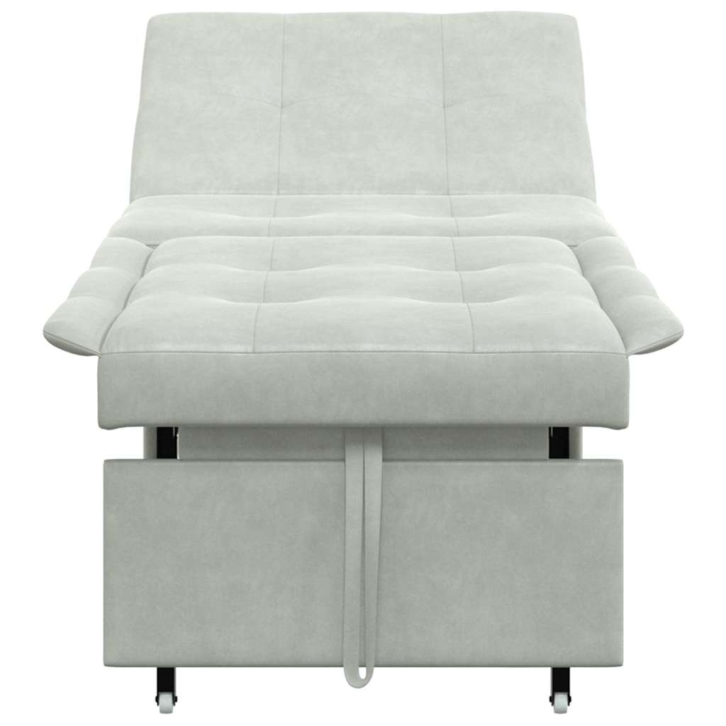 Sofá-Cama Cinzento-claro 67 x 194 x 38 cm Veludo