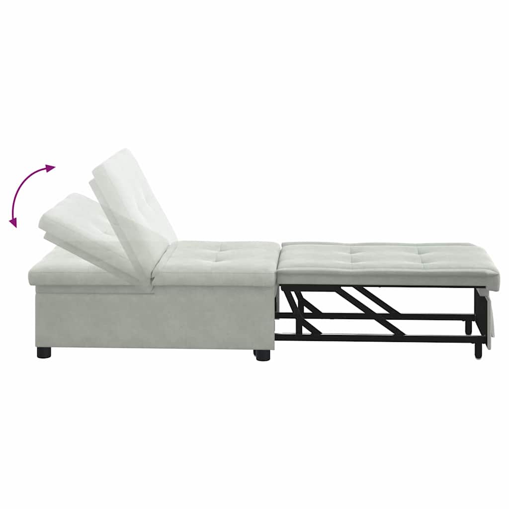 Sofá-Cama Cinzento-claro 67 x 194 x 38 cm Veludo