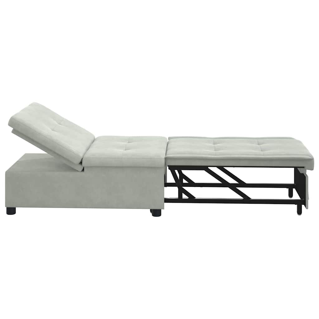 Sofá-Cama Cinzento-claro 67 x 194 x 38 cm Veludo