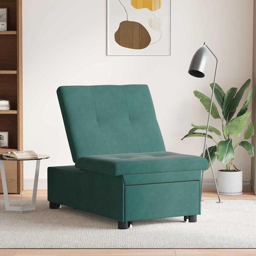 Sofá-Cama Verde-escuro 67 x 194 x 38 cm Veludo