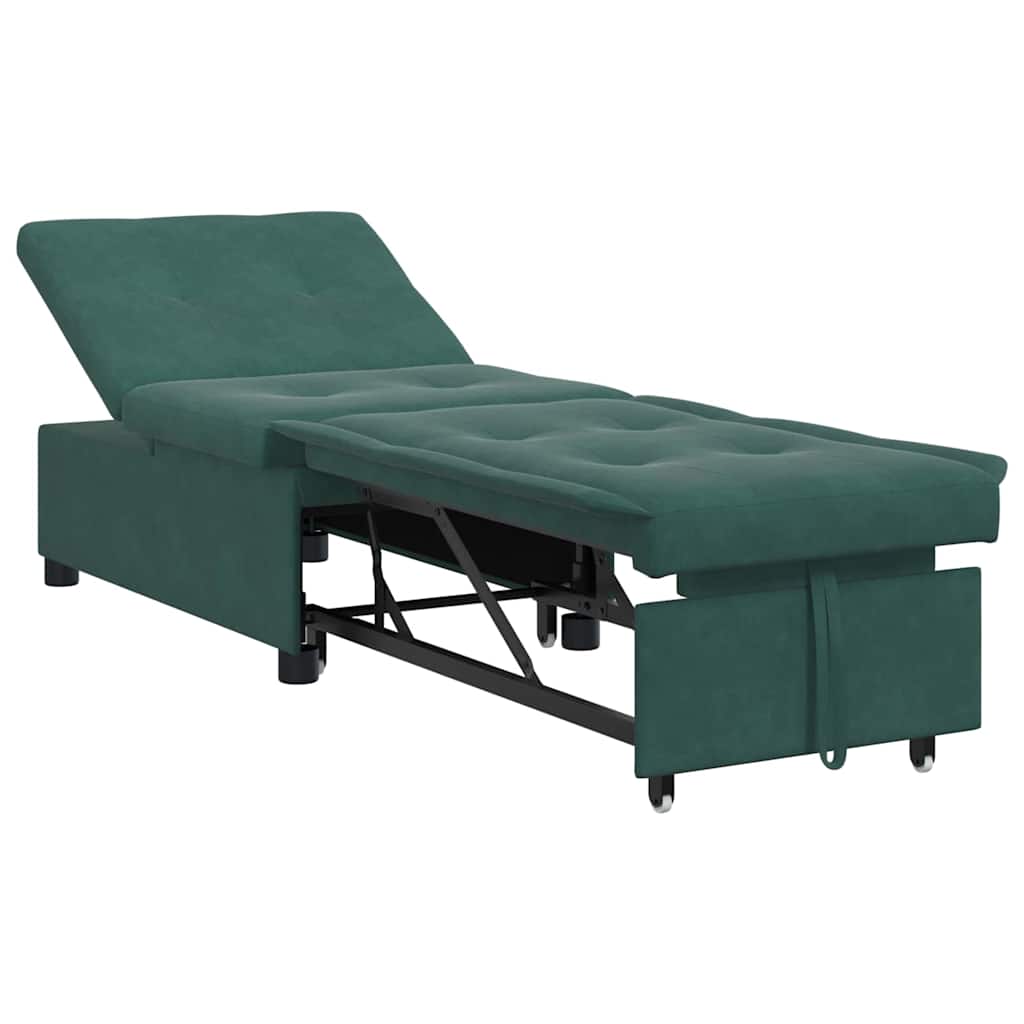 Sofá-Cama Verde-escuro 67 x 194 x 38 cm Veludo