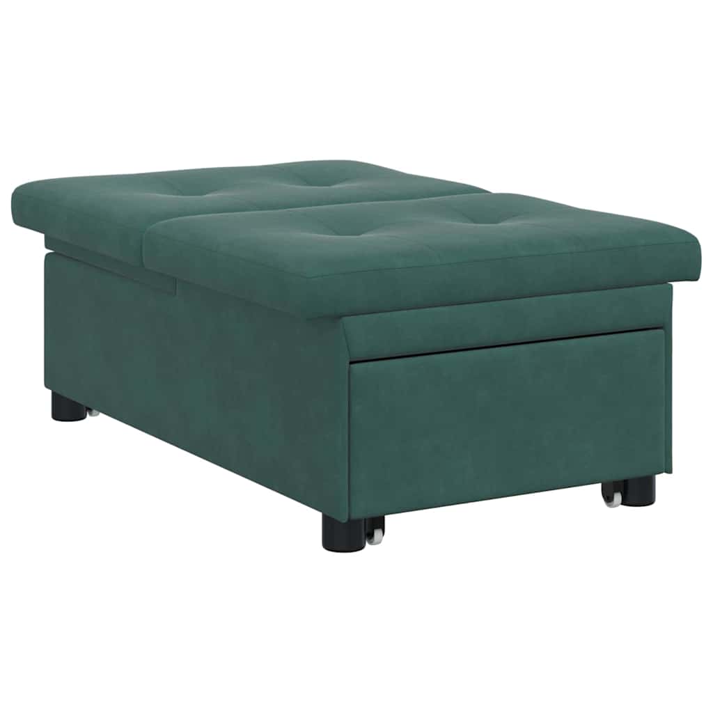 Sofá-Cama Verde-escuro 67 x 194 x 38 cm Veludo